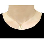 Collier HEDIA doré or pendentif étoile Rose des Vents-ras du cou-minimaliste