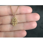 Collier ANSAM acier inoxydable or Main de Fatma Khamsa Hamsa Fatima