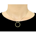 Collier MAHIRA doré or pendentif anneau rond-minimaliste