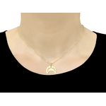 Collier NEDJMA doré or pendentif croissant de lune-ras du cou-minimaliste