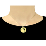 Collier SALENA doré or pendentif médaille lune-minimaliste