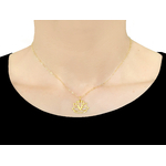 Collier AZHAR or gold filled 14K pendentif fleur de lotus spirituel-minimaliste