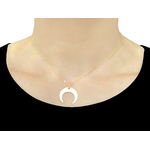 Collier BADRIYA or gold filled 14K pendentif croissant lune-minimaliste