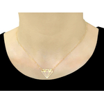 Collier IMANI or gold filled 14K pendentif graphique diamant-ras du cou-minimaliste