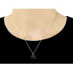 Collier KARIMA or gold filled 14K pendentif pierre naturelle iolite violet