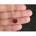 Collier ZAHRA or gold filled 14K pendentif pierre quartz rouge