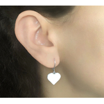 Boucles doreilles AFSANEH dormeuses acier inoxydable argent breloque coeur