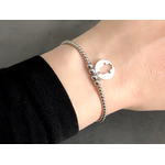 Bracelet KASSAM2 acier inoxydable argent perles et Main de Fatma Hamsa Khamsa Fatima-minimaliste-empilable