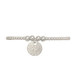 Bracelet KASSAM1 acier inoxydable argent perles et breloque médaille -minimaliste-bohème-MARJANE et Cie