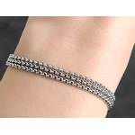 Bracelet ZAÏDE acier inoxydable argent trois rangs chaine bohème