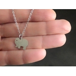 Collier HIMA acier inoxydable argent pendentif éléphant-bijou enfant