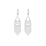 Boucles doreilles KAHILA dormeuses pendantes acier inoxydable argent pendentif franges