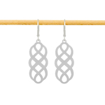 Boucles d'oreilles THABATE dormeuses acier inoxydable argent pendentif noeud celtique-minimaliste-bohème- MARJANE et Cie