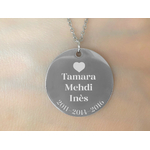 Collier CHANA2 acier inoxydable argent pendentif personnalisé cadeau femme - MARJANE et Cie