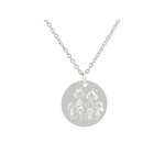 Collier CHANA3 femme acier inoxydable argent pendentif médaille gravée personnalisée - MARJANE et Cie