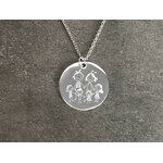 Collier CHANA3 femme acier inoxydable argenté breloque médaille gravure - MARJANE et Cie