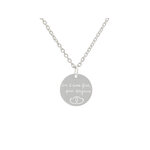 Collier ASMA1 femme acier inoxydable argent pendentif médaille gravée personnalisée - MARJANE et Cie