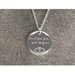 Collier ASMA1 acier inoxydable argenté breloque médaille gravure - MARJANE et Cie