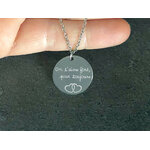 Collier ASMA1 acier inoxydable argent pendentif personnalisé cadeau femme fête des mères - MARJANE et Cie