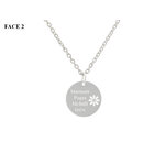 Collier ASMA1 acier inoxydable argenté breloque médaille gravure message - MARJANE et Cie