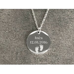 Collier ASMA5 acier inoxydable argent médaille gravée personnalisable mots - MARJANE et Cie