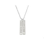 Collier HELIYA1 femme acier inoxydable argent pendentif barre gravé personnalisé minimaliste - MARJANE et Cie