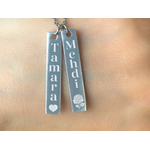Collier HELIYA1 acier inoxydable argent pendentif gravure personnalisé - MARJANE et Cie