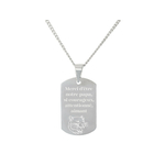 Collier KAMIL1 homme acier inoxydable argent médaille gravée personnalisée minimaliste - MARJANE et Cie