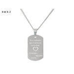 Collier KAMIL1 homme acier inoxydable argent médaille militaire gravée personnalisable message - MARJANE et Cie