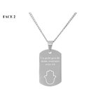 Collier KAMIL2 homme acier inoxydable argent médaille militaire gravée personnalisée - MARJANE et Cie