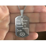 Collier KAMIL2 homme acier inoxydable argent pendentif gravure personnalisable - MARJANE et Cie