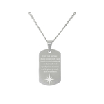 Collier KAMIL3 homme acier inoxydable argent médaille gravée personnalisée minimaliste - MARJANE et Cie