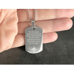 Collier KAMIL3 homme acier inoxydable argent médaille militaire gravée personnalisable message - MARJANE et Cie