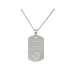 Collier KAMIL4 homme acier inoxydable argent médaille gravée personnalisée langue arabe - MARJANE et Cie