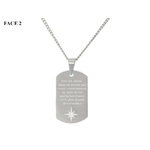 Collier KAMIL4 homme acier inoxydable argent médaille militaire gravée personnalisable - MARJANE et Cie