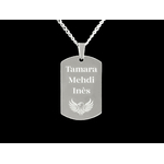 Collier DARIS1 homme acier inoxydable argent médaille militaire personnalisable cadeau anniversaire - MARJANE et Cie