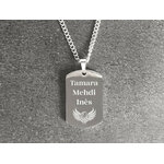 Collier DARIS1  homme acier inoxydable argent pendentif gravure personnalisé prénoms - MARJANE et Cie