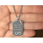 Collier DARIS2 homme acier inoxydable argenté pendentif gravé personnalisable pour papa - MARJANE et Cie