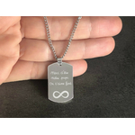 Collier DARIS2 homme acier inoxydable argenté médaille militaire gravée bijou citation - MARJANE et Cie