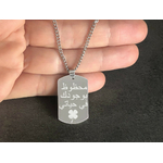 Collier DARIS3  homme acier inoxydable argent pendentif gravure personnalisé arabe - MARJANE et Cie