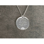 Collier CHANA4 acier inoxydable argent médaille gravée cadeau fête des mères - MARJANE et Cie