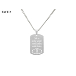 Collier DARIS1 homme acier inoxydable argent médaille gravée cadeau fête des pères - MARJANE et Cie
