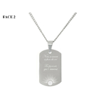 Collier KAMIL3 homme acier inoxydable argent pendentif gravure personnalisé - MARJANE et Cie