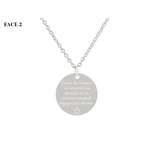 Collier CHANA4 femme acier inoxydable argent médaille gravée personnalisable minimaliste - MARJANE et Cie