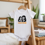 Body bébé personnalisable avec prénom et manchots joyeux flocage sur cintre - MARJANE et Cie