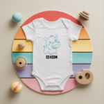 Body bébé personnalisé avec hippopotame farceur en coton par flocage - MARJANE et Cie