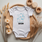 Body bébé personnalisé avec illustration d’un hippopotame farceur flocage couleur, cadeau naissance- MARJANE et Cie