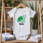 Body bébé personnalisable avec prénom et tortue radieuse flocage sur cintre - MARJANE et Cie