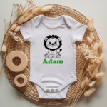 Body bébé personnalisé avec illustration d’un lion fier flocage couleur, cadeau naissance - MARJANE et Cie