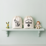 Sac pochon bébé personnalisable chaton émerveillé et texte en coton avec flocage couleur, écoresponsable - MARJANE et Cie